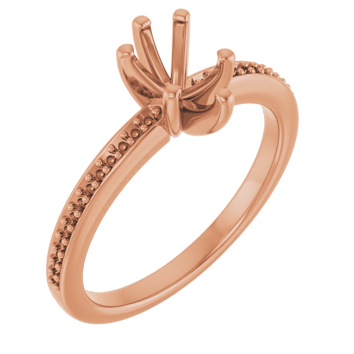 14K Rose Gold 7x5 mm Pear Engagement Ring Mounting