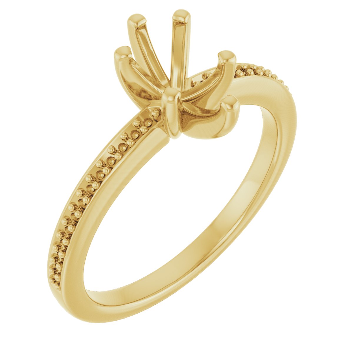 18K Yellow Gold 8x5 mm Pear Engagement Ring Mounting