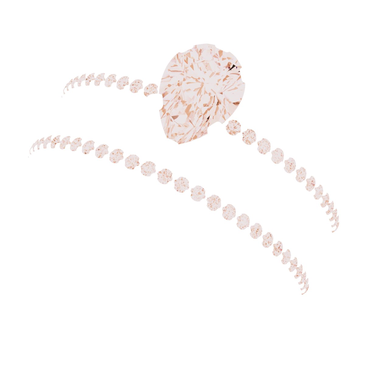14K Rose Gold 7x5 mm Pear Engagement Ring Mounting fully set