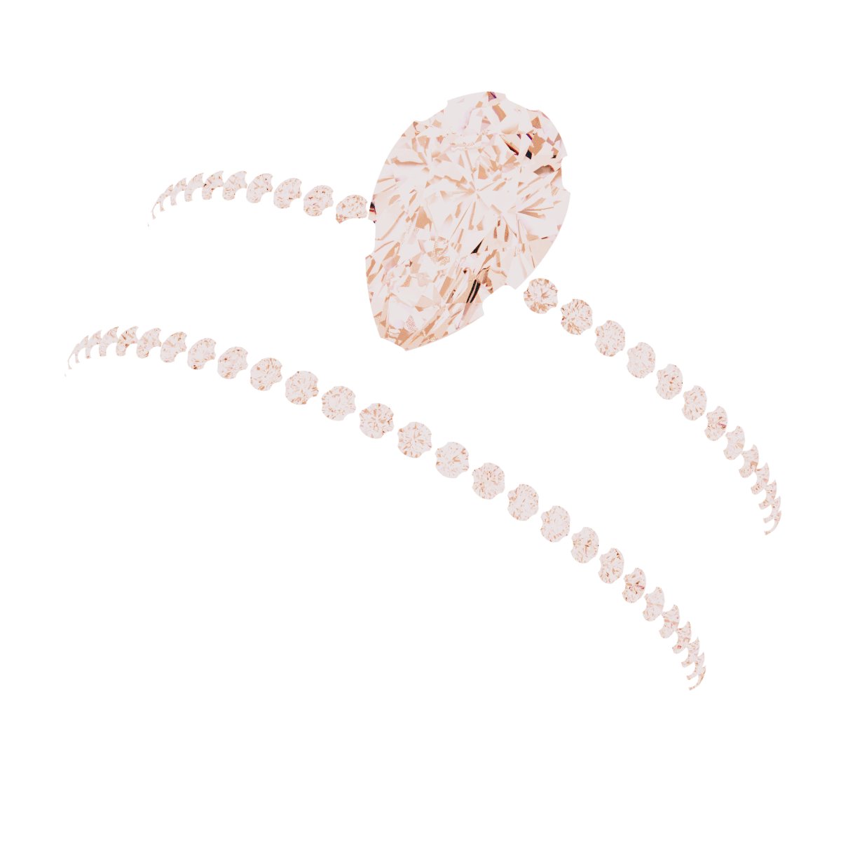 18K Rose Gold 8x5 mm Pear Engagement Ring Mounting fully set