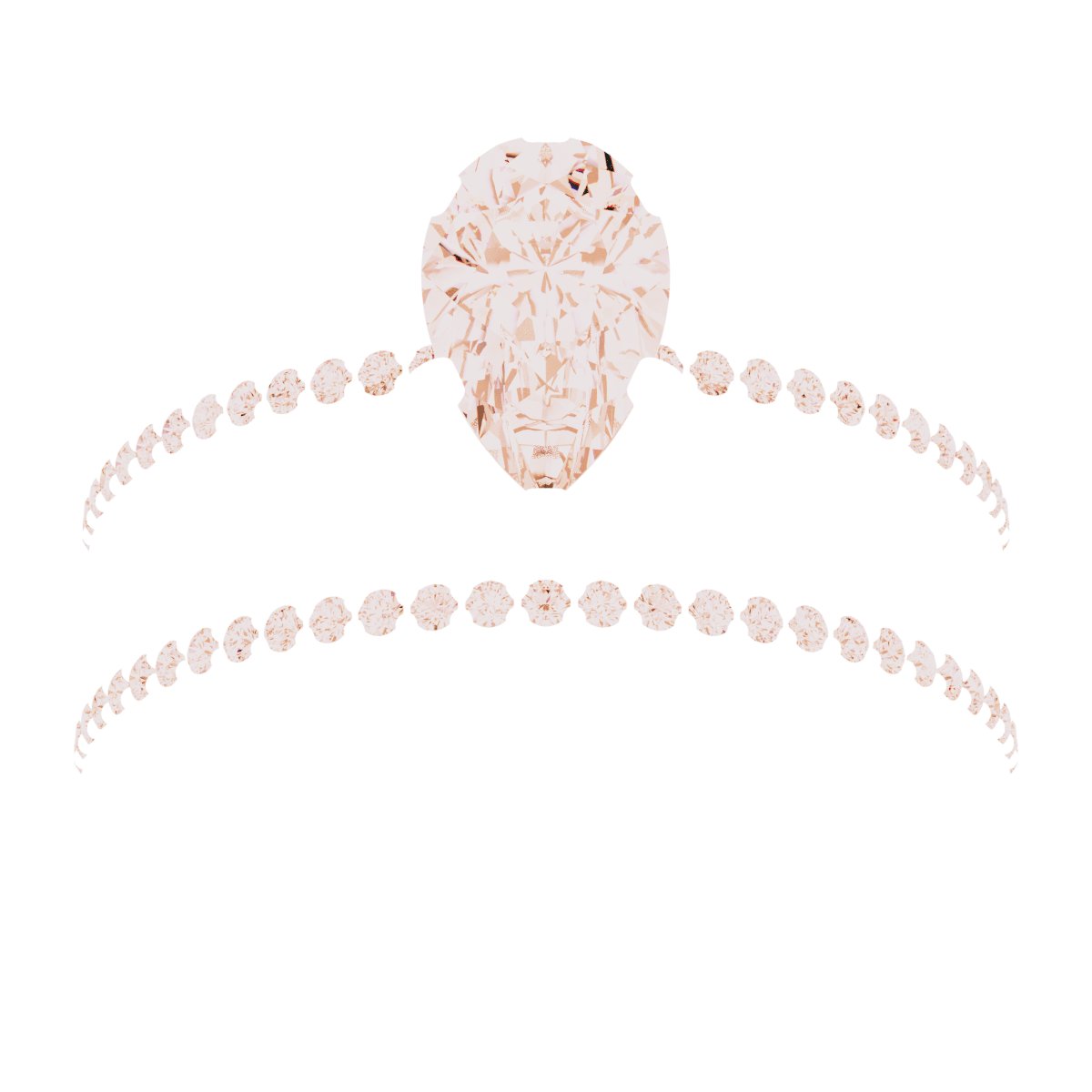 18K Rose Gold 8x5 mm Pear Engagement Ring Mounting fully set