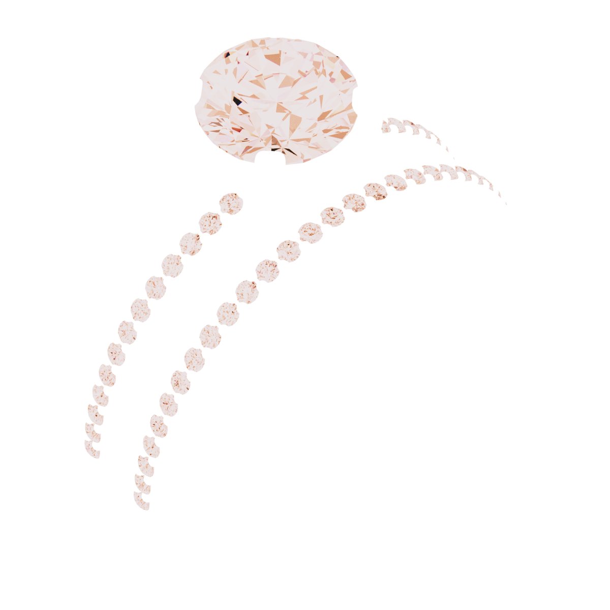 14K Rose Gold 6.5 mm Round Engagement Ring Mounting fully set
