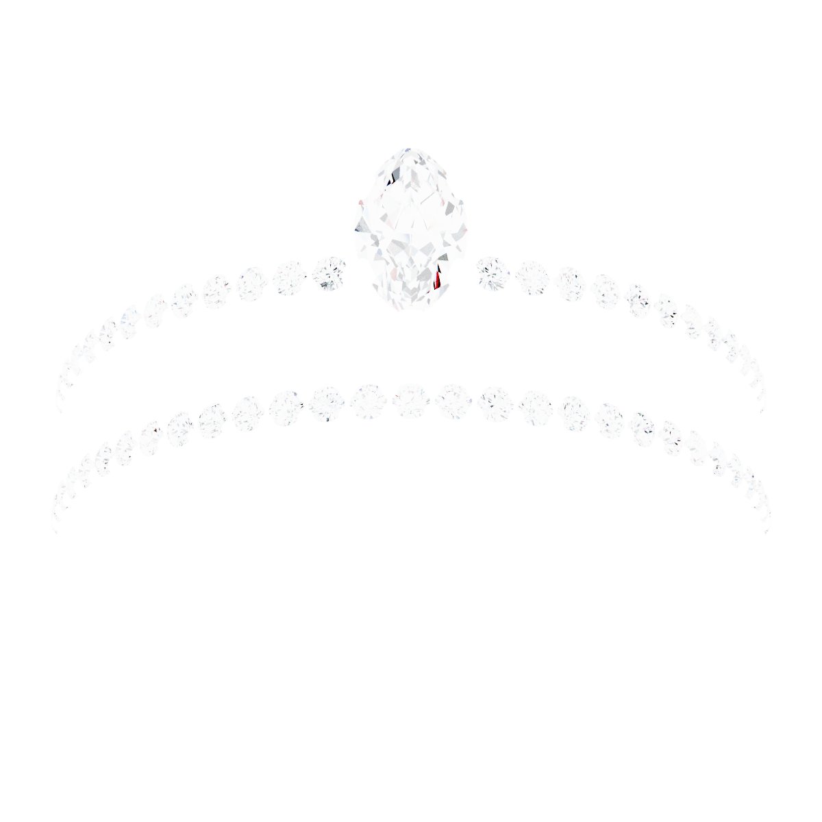 14K White Gold 5x3 mm Marquise Engagement Ring Mounting fully set