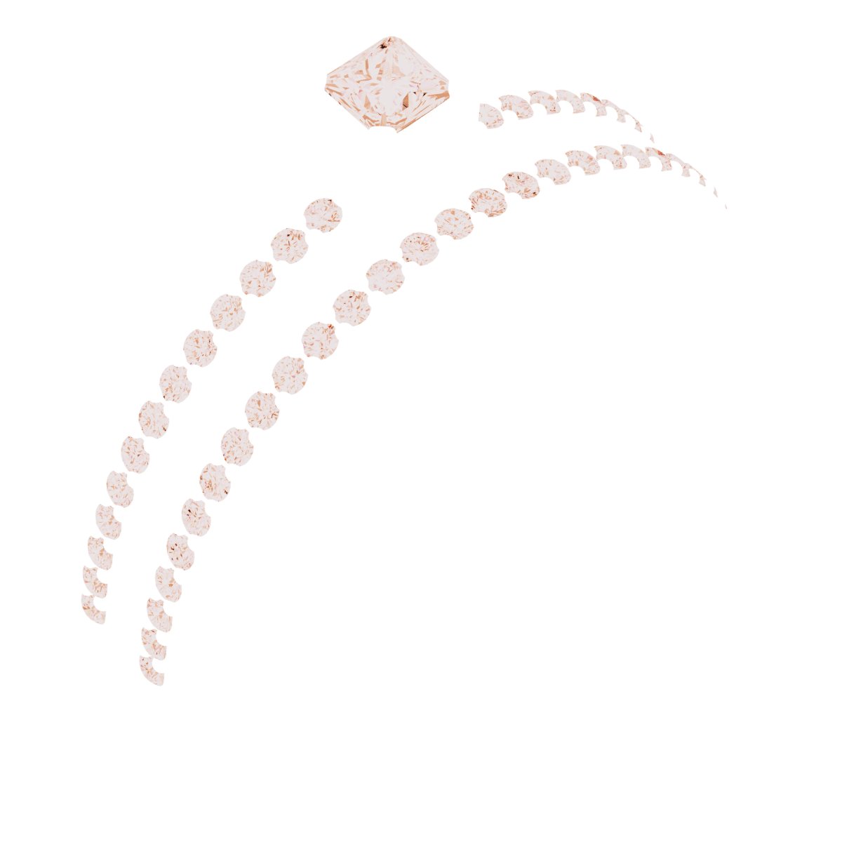14K Rose Gold 2.5 mm Square Engagement Ring Mounting fully set