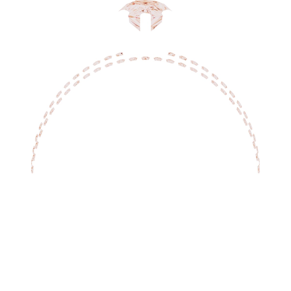 14K Rose Gold 7x5 mm Pear Engagement Ring Mounting fully set