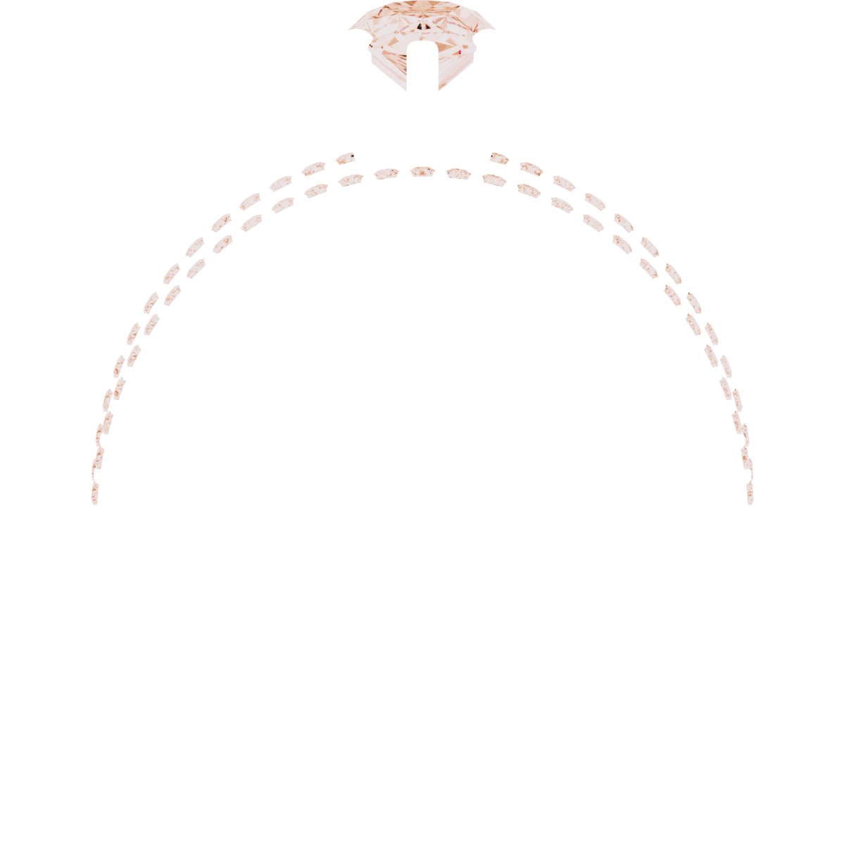 18K Rose Gold 8x5 mm Pear Engagement Ring Mounting fully set