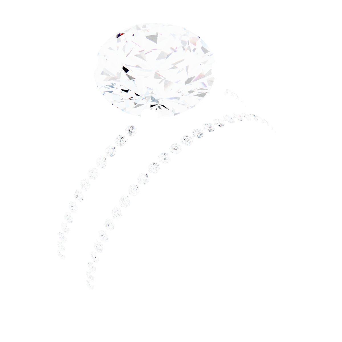 Platinum 9.4 mm Round Engagement Ring Mounting fully set