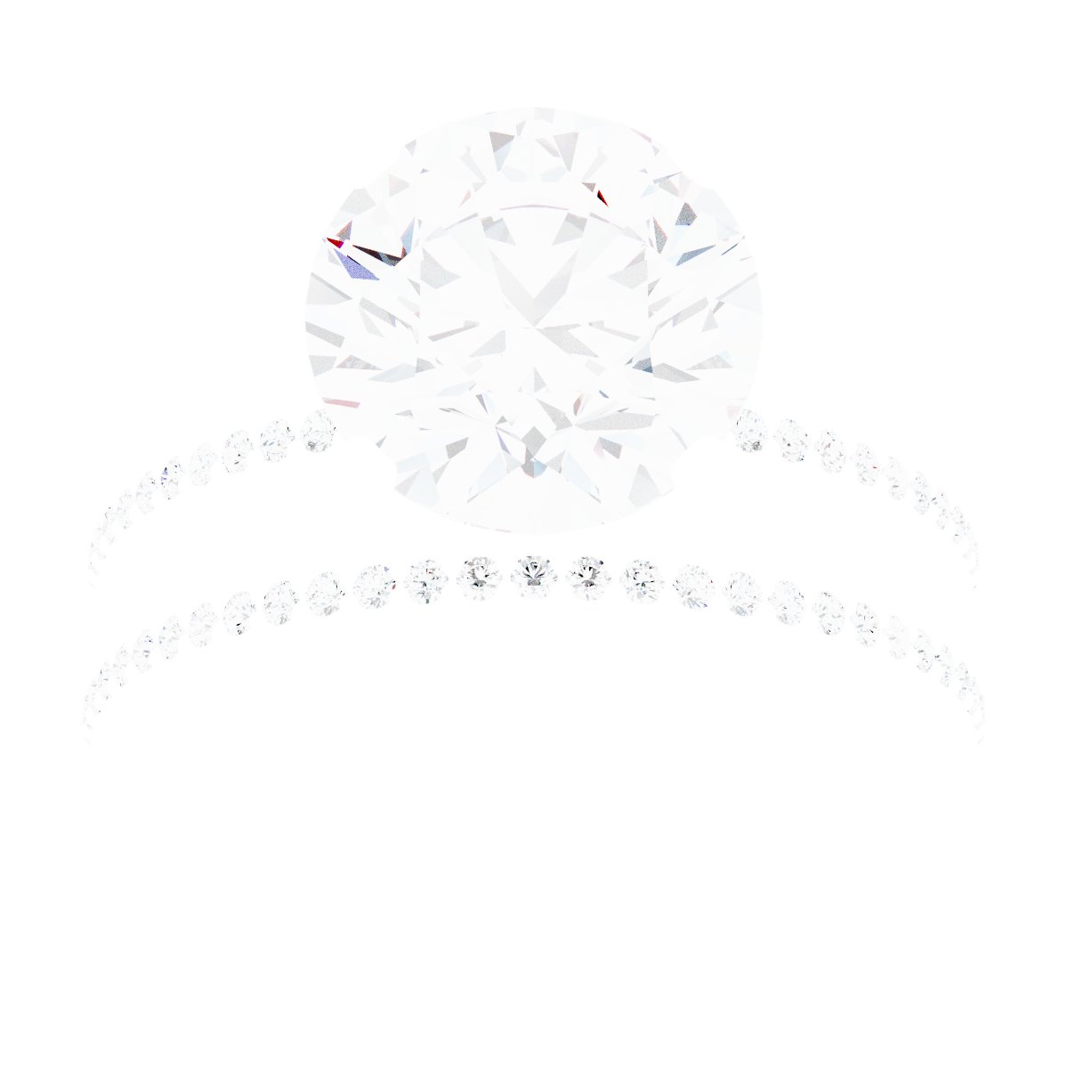 Platinum 9.4 mm Round Engagement Ring Mounting fully set