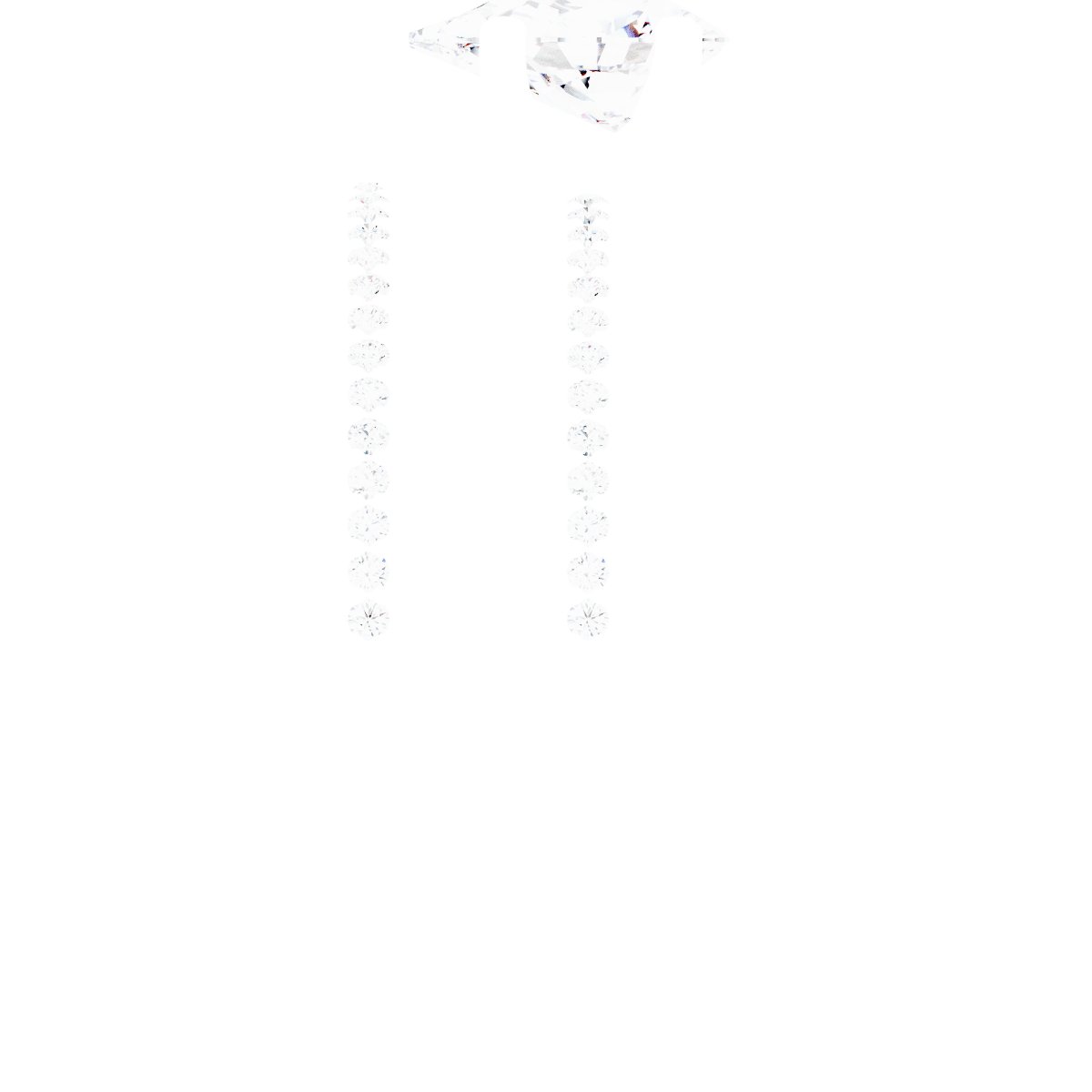 14K White/Yellow Gold 8x5 mm Pear Engagement Ring Mounting fully set