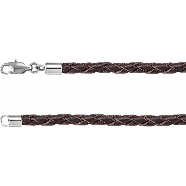 Dark Brown 4 mm Faux Leather 20" Cord Necklace