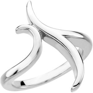 14K White Freeform Ring