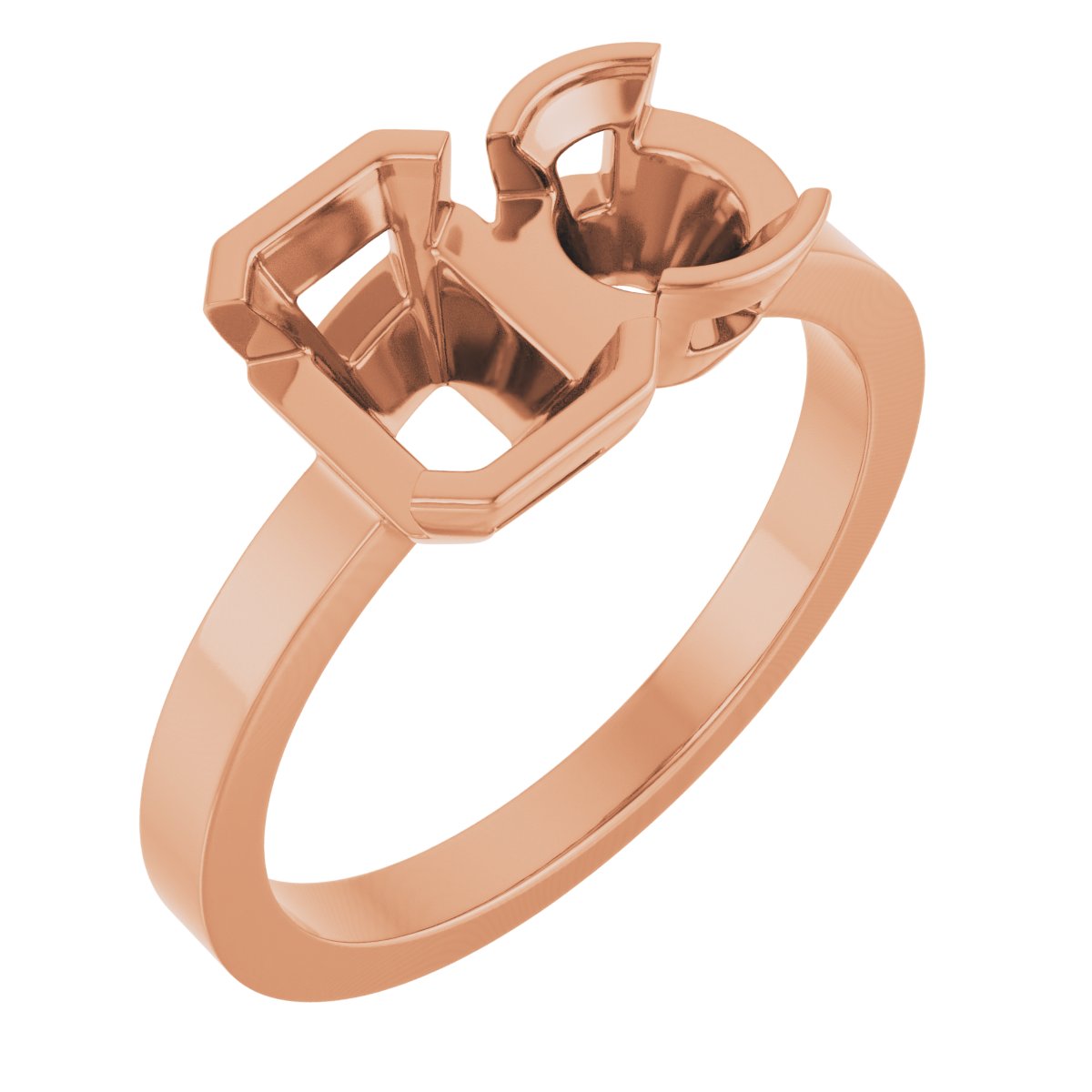 Half-Bezel Two-Stone Engagement Ring or Band