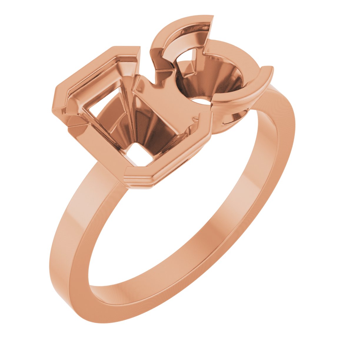 Half-Bezel Two-Stone Engagement Ring or Band