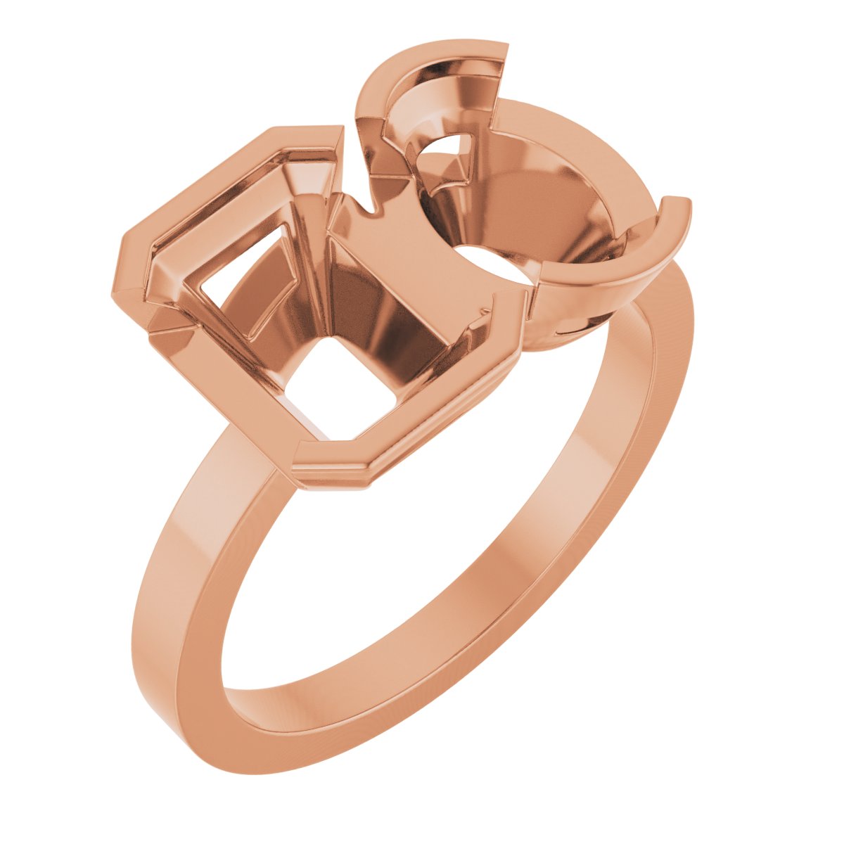 Half-Bezel Two-Stone Engagement Ring or Band