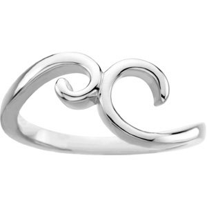 14K White Freeform Ring