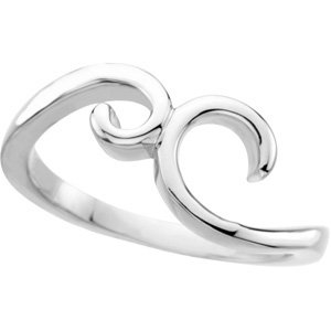 14K White Freeform Ring