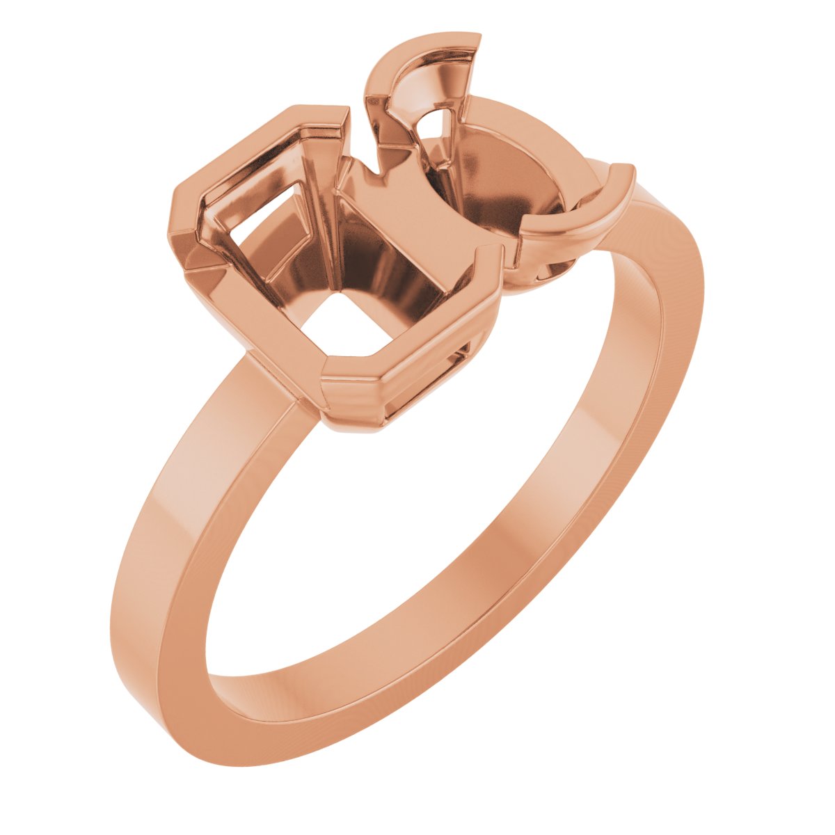 Half-Bezel Two-Stone Engagement Ring or Band