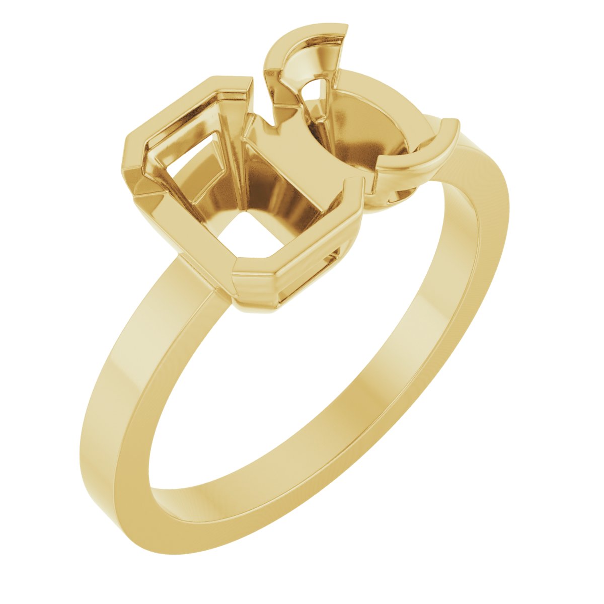 Half-Bezel Two-Stone Engagement Ring or Band