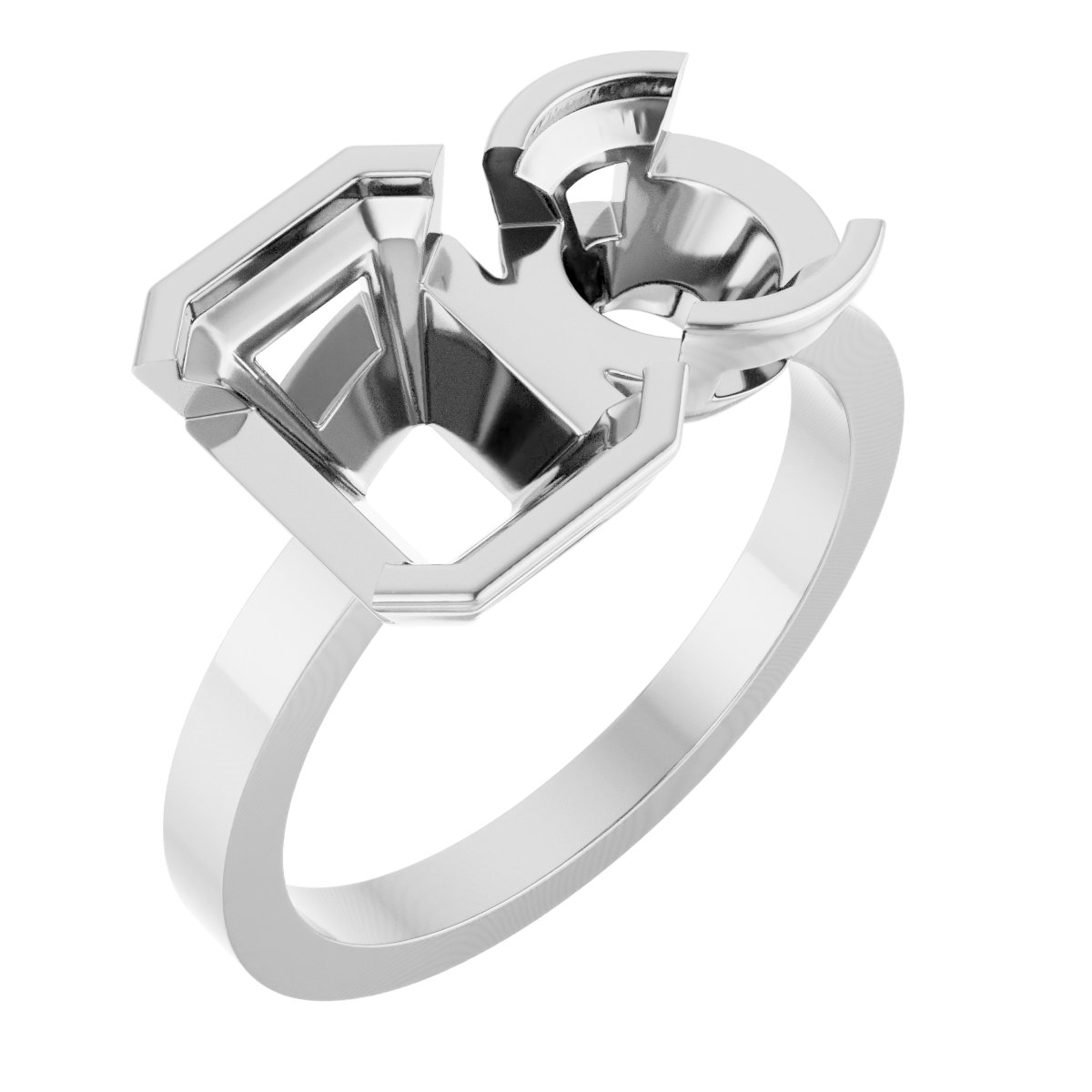 Half-Bezel Two-Stone Engagement Ring or Band