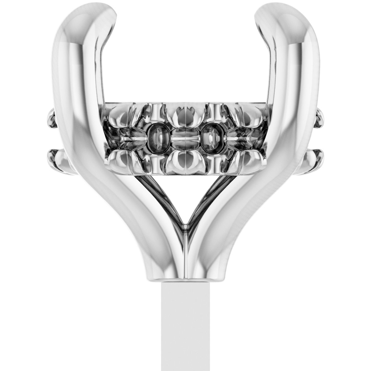 4-Prong Pre-Notched Claw Hidden Halo-Style Peg Setting