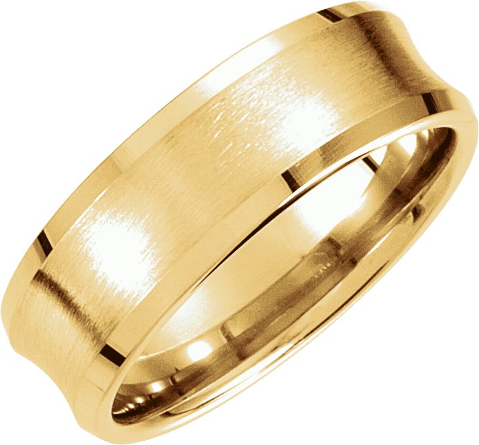 14K Yellow 7.5 mm Concave Beveled Edge Band with Satin Finish Size 08.00 Ref 5444953