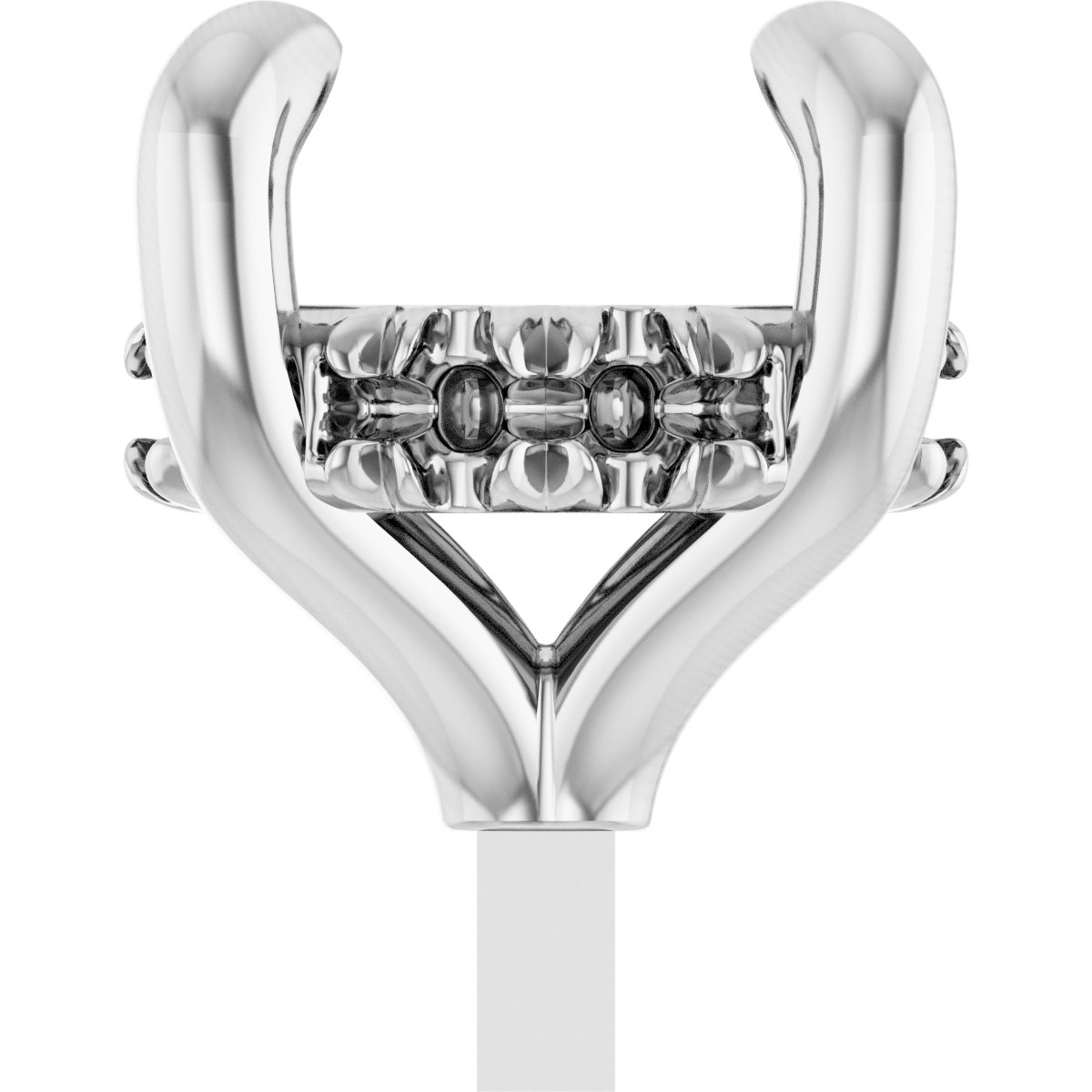 4-Prong Pre-Notched Claw Hidden Halo-Style Peg Setting