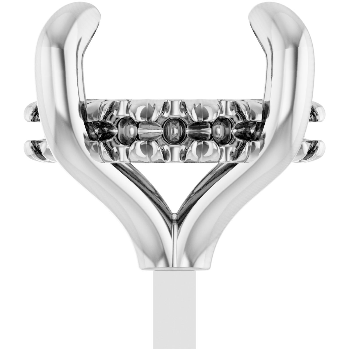 4-Prong Pre-Notched Claw Hidden Halo-Style Peg Setting