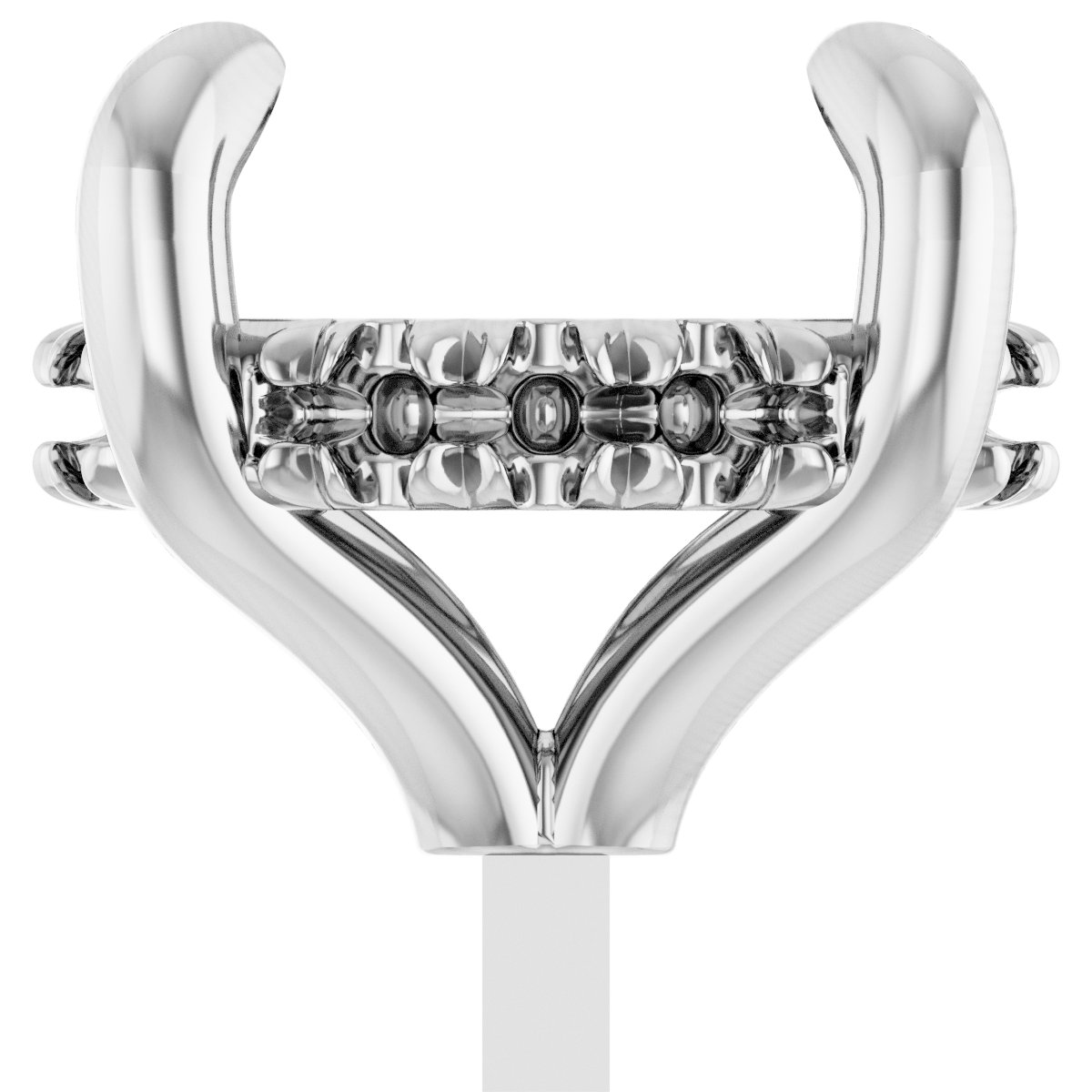 4-Prong Pre-Notched Claw Hidden Halo-Style Peg Setting