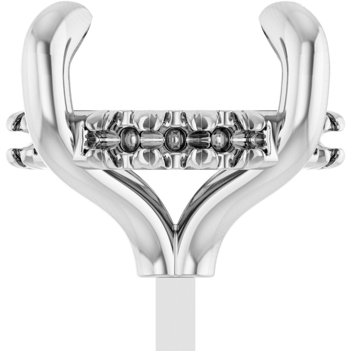 4-Prong Pre-Notched Claw Hidden Halo-Style Peg Setting