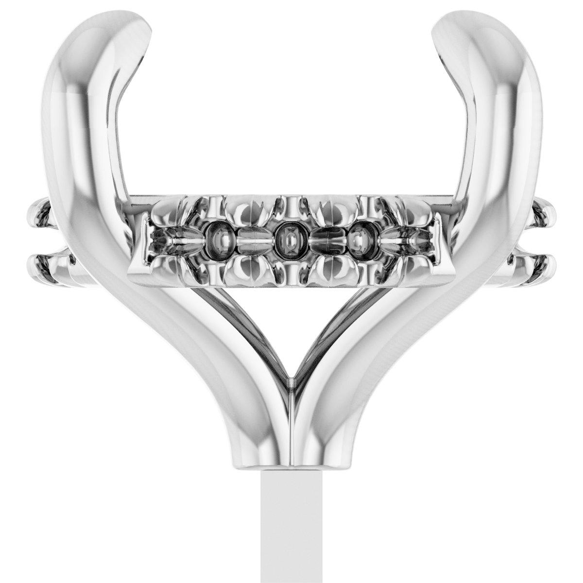4-Prong Pre-Notched Claw Hidden Halo-Style Peg Setting
