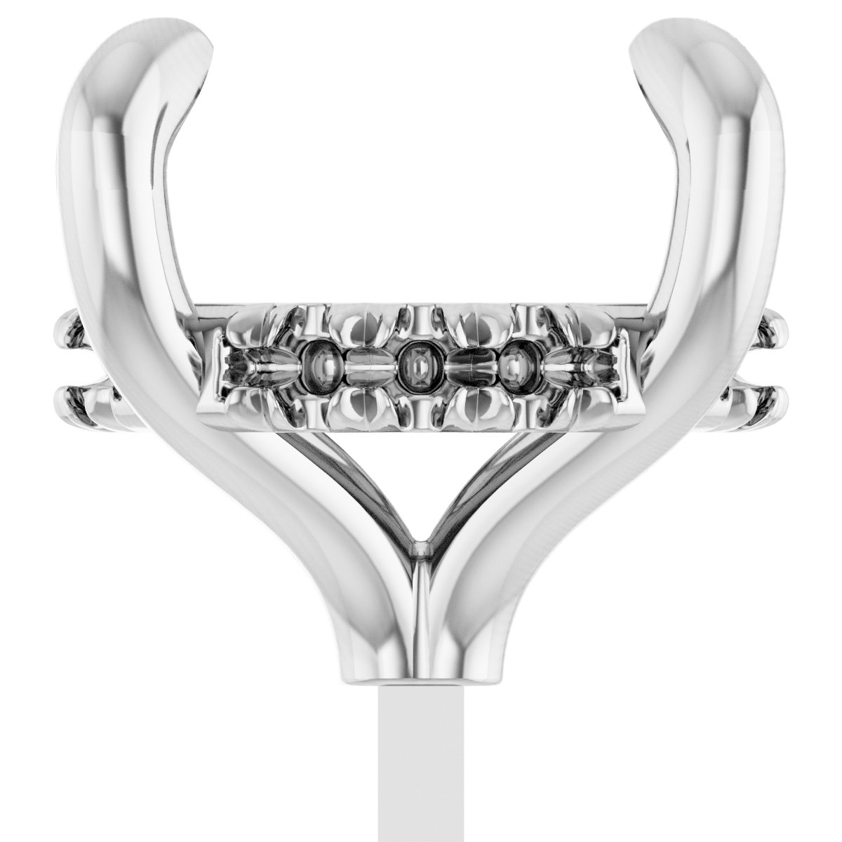 4-Prong Pre-Notched Claw Hidden Halo-Style Peg Setting