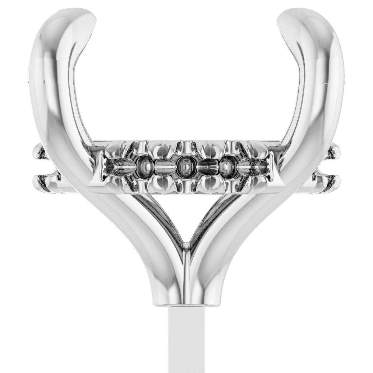 4-Prong Pre-Notched Claw Hidden Halo-Style Peg Setting
