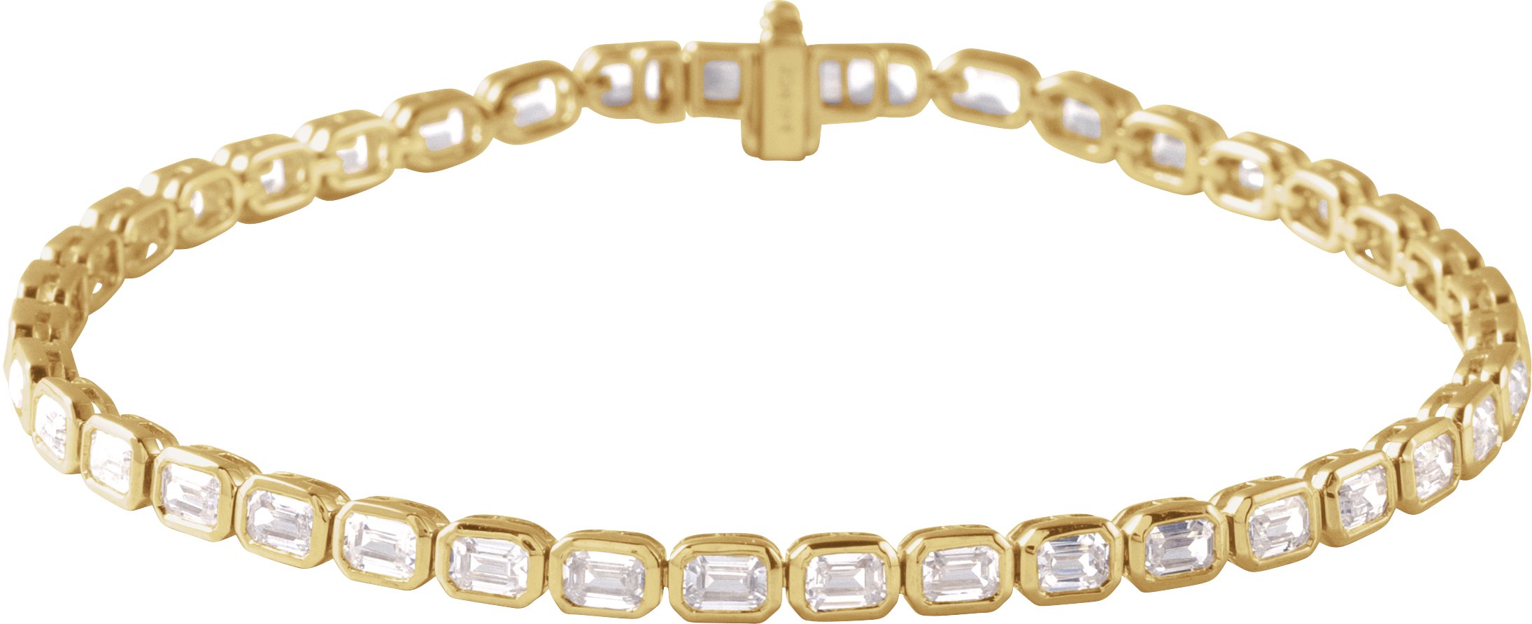 14K Yellow 6 1/4 CTW Lab-Grown Diamond Line 7" Bracelet