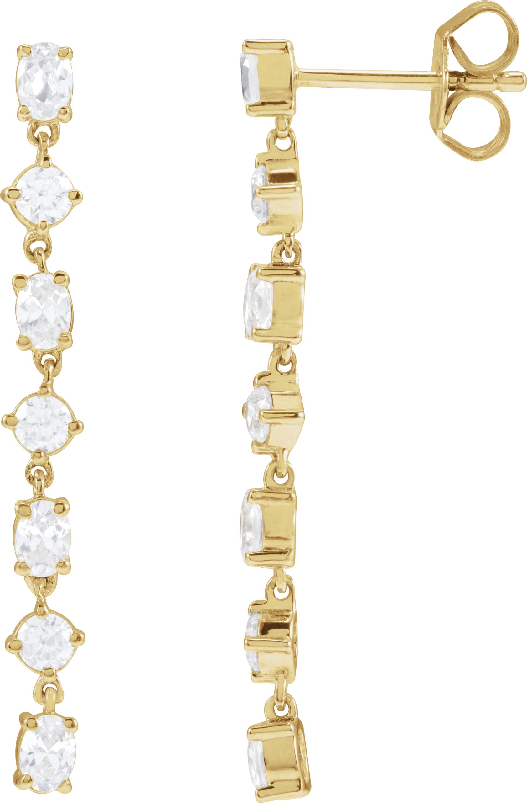 14K Yellow 1 1/5 CTW Lab-Grown Diamond  Dangle Earrings