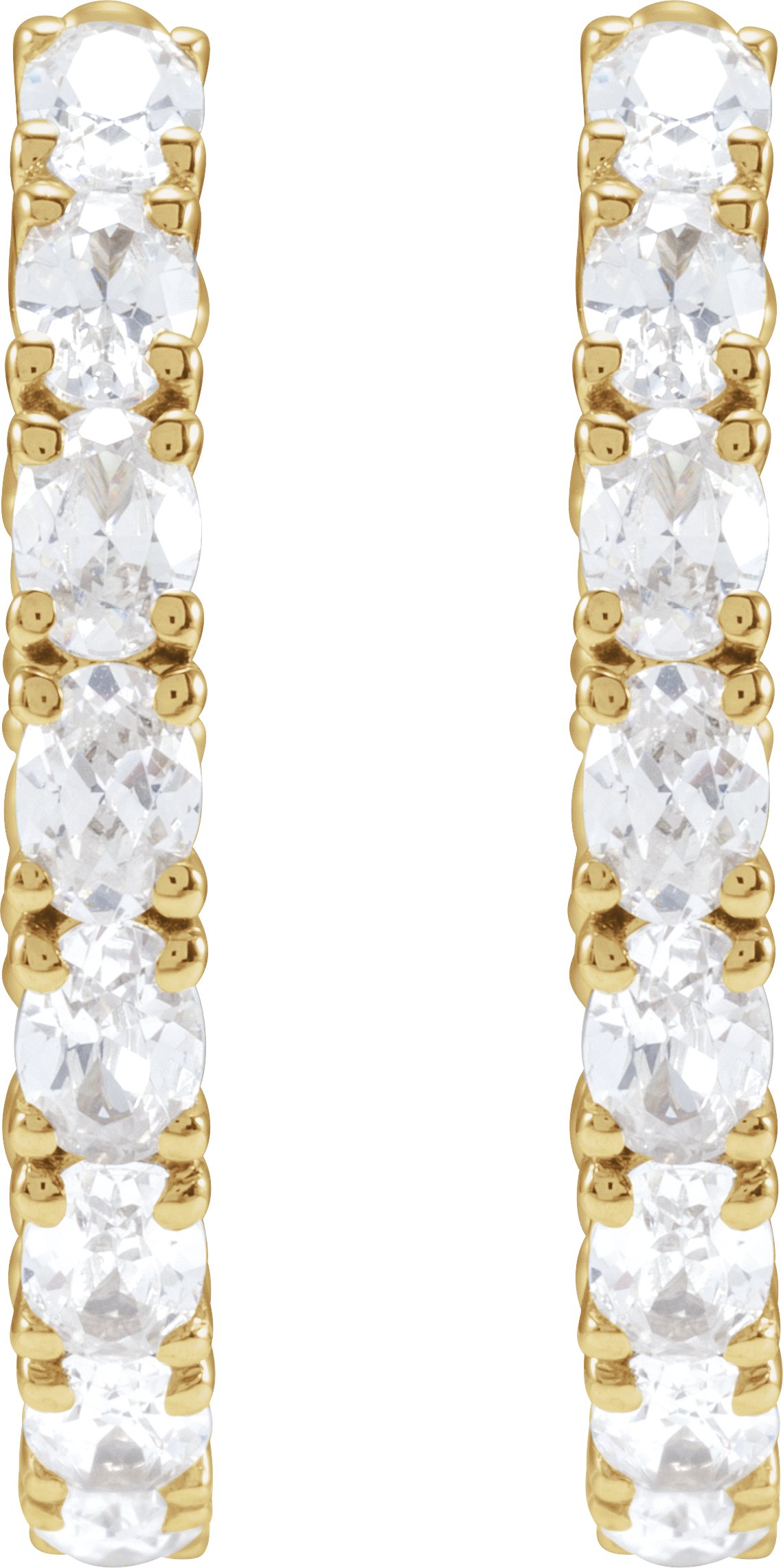 14K Yellow 2 5/8 CTW Natural Diamond Inside-Outside 20.6 mm Hoop Earrings
