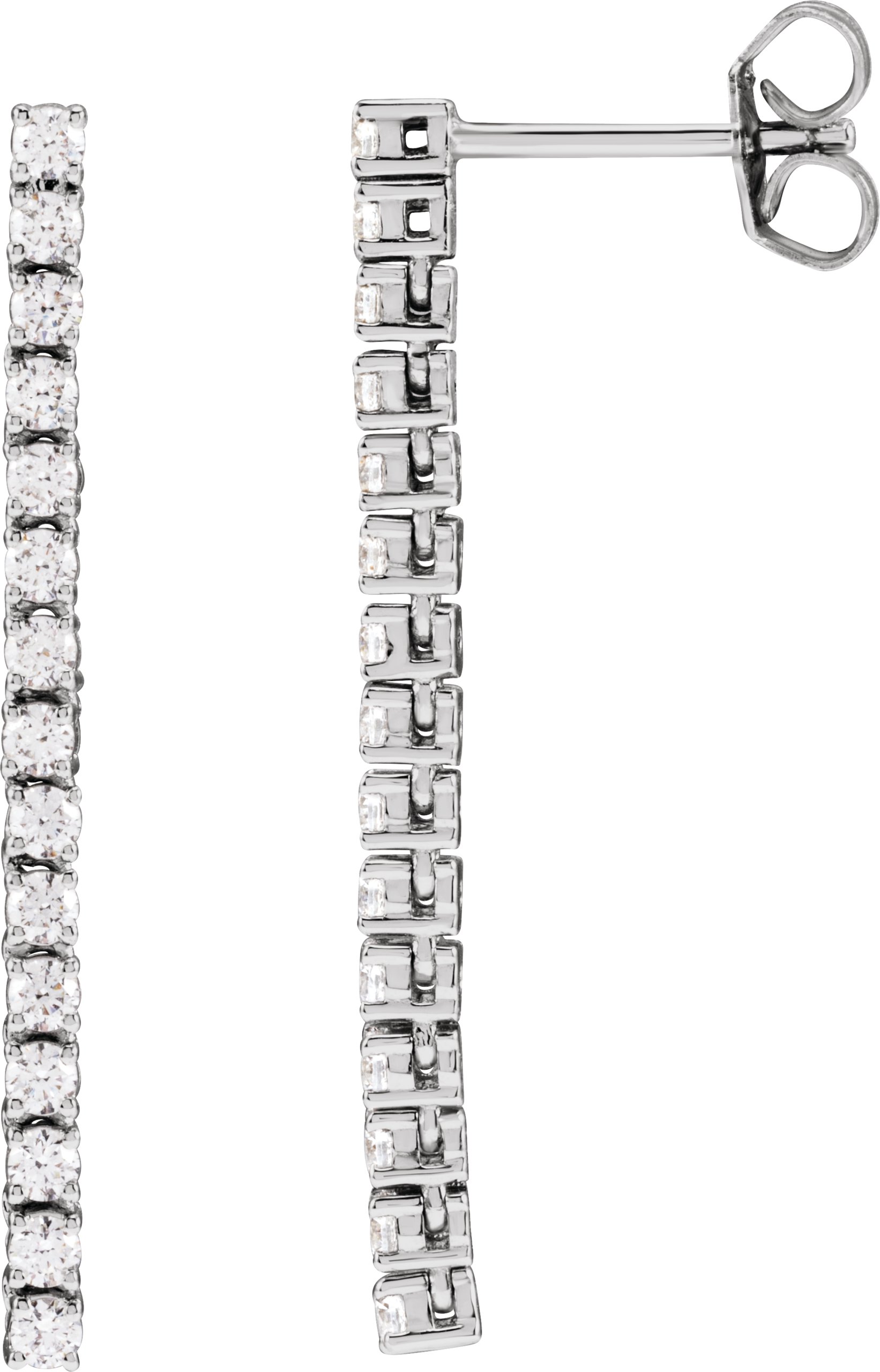 14K White 3/4 CTW Natural Diamond Earrings