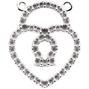 Petite Heart Shape Lock Necklace Center Mounting