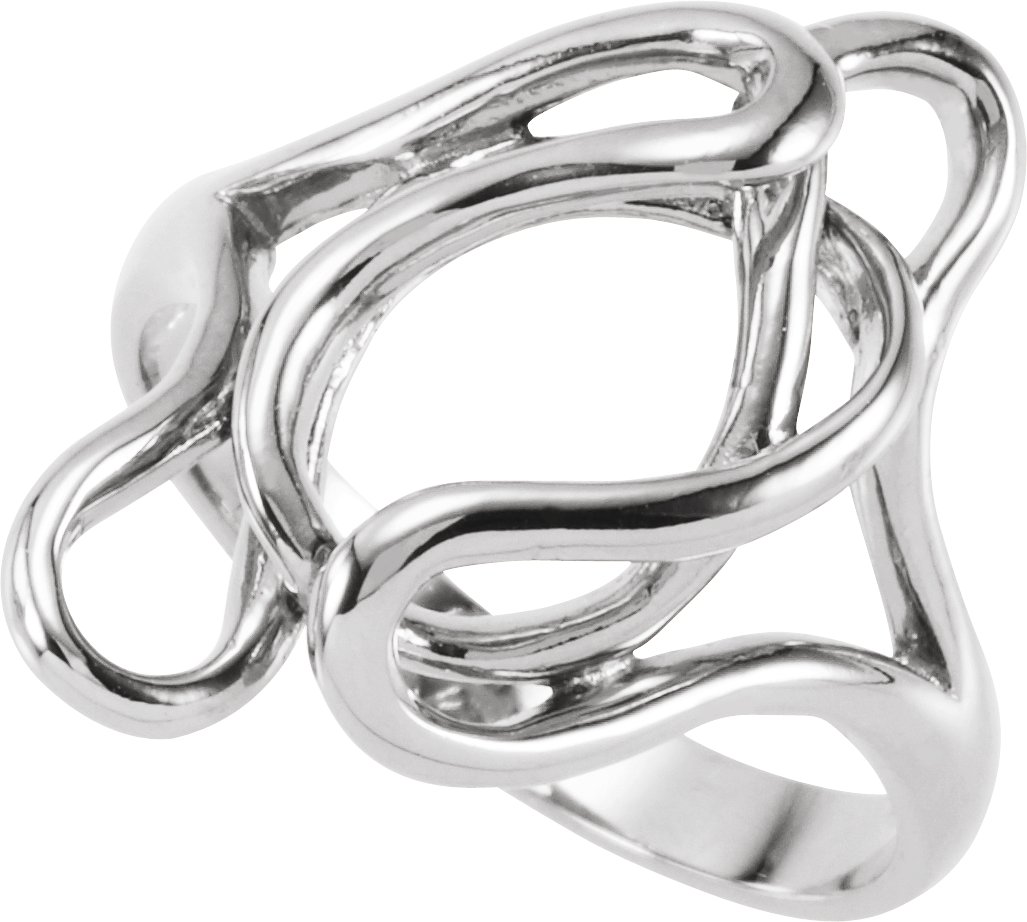 14K White Freeform Ring