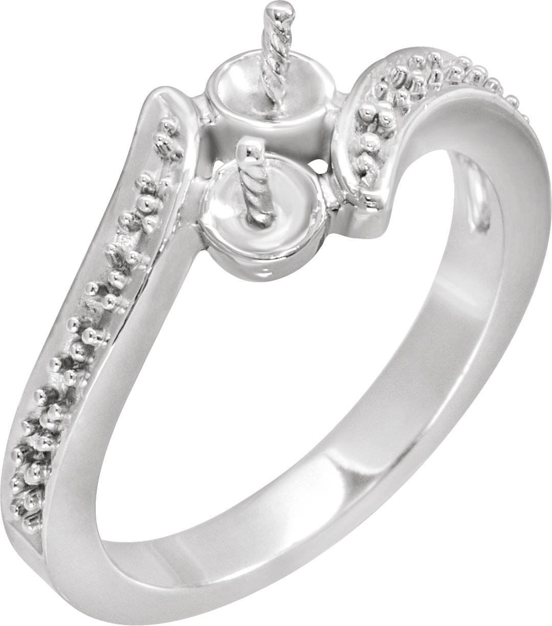 Accented Bypass Pearl Ring