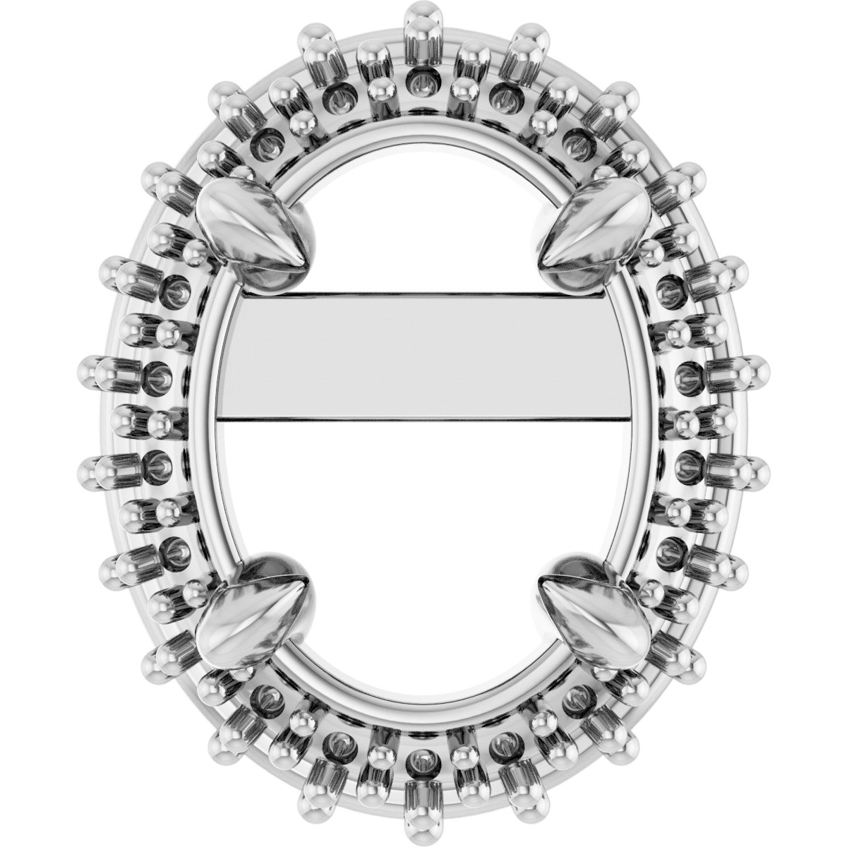 Oval 4-Prong Pre-Notched Claw Halo-Style Earring Setting