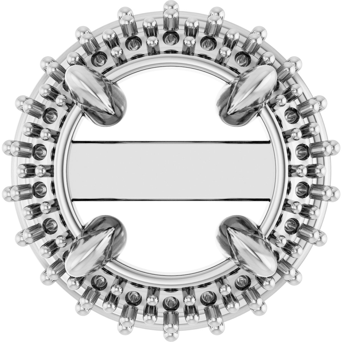 Round 4-Prong Pre-Notched Claw Halo-Style Earring Setting