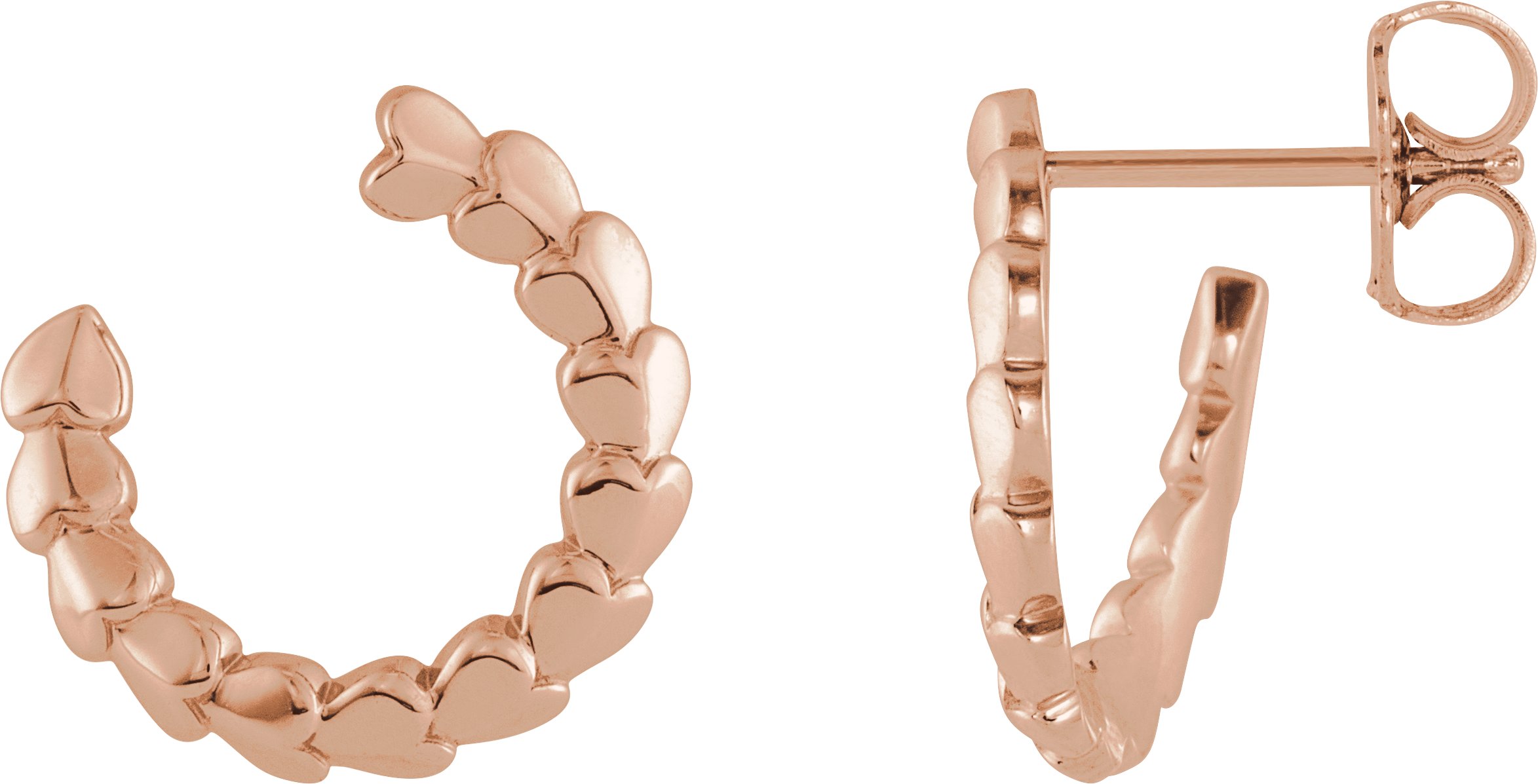 Front-Back Heart Hoop Earrings