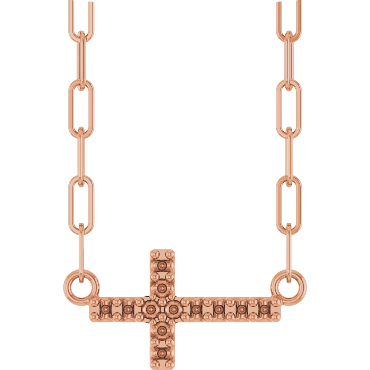 Accented Sideways Cross Necklace