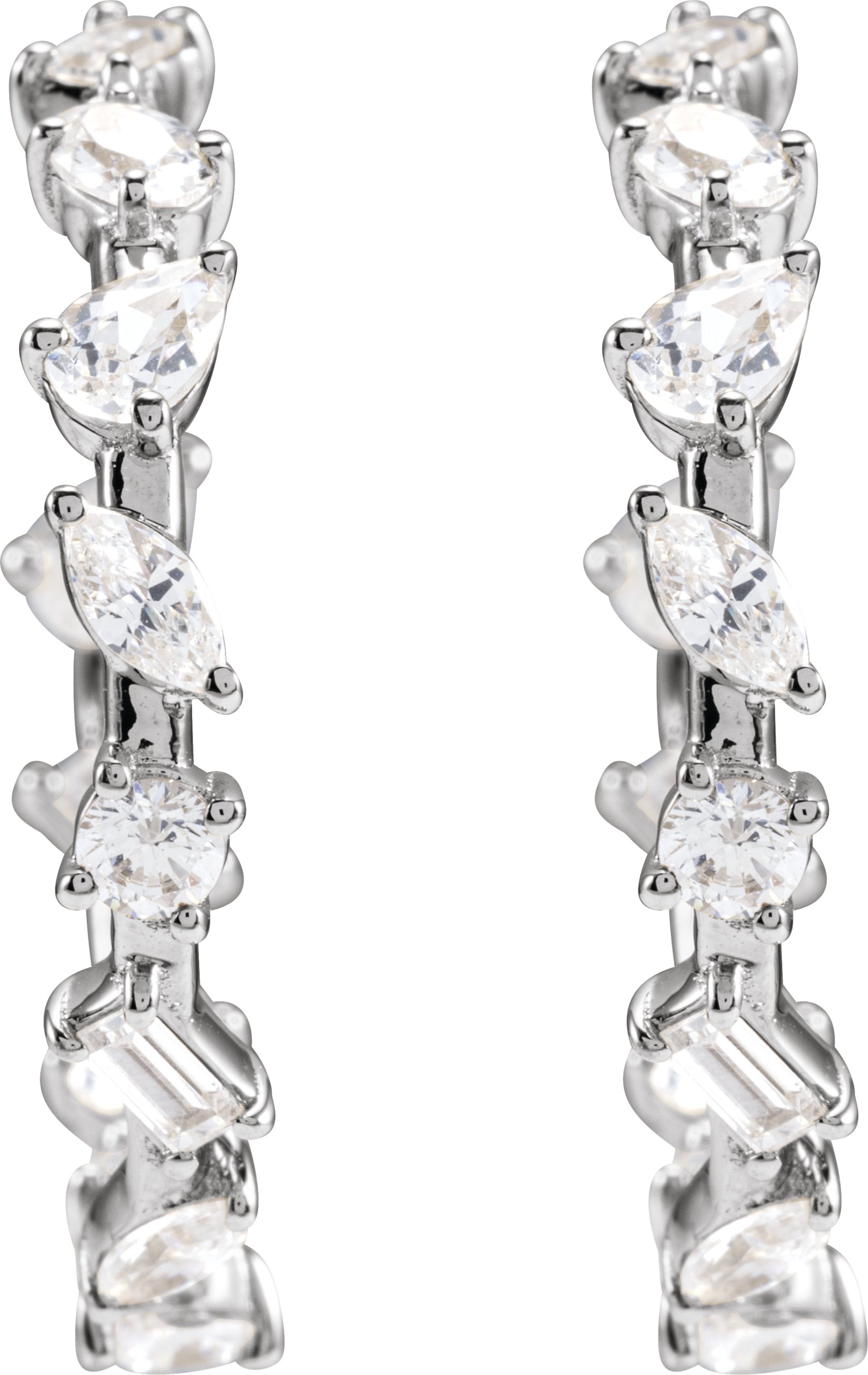 Accented 24.4 mm Hoop Earring Mounting view 3