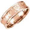 14K Rose 7.5 mm Concave Band with Hammer Finish Size 4 Ref 6904398