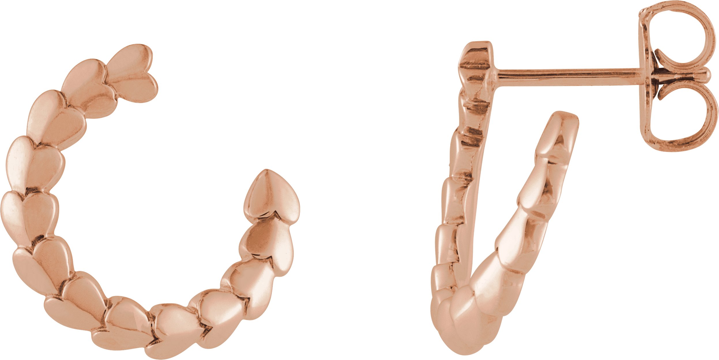 Front-Back Heart Hoop Earrings
