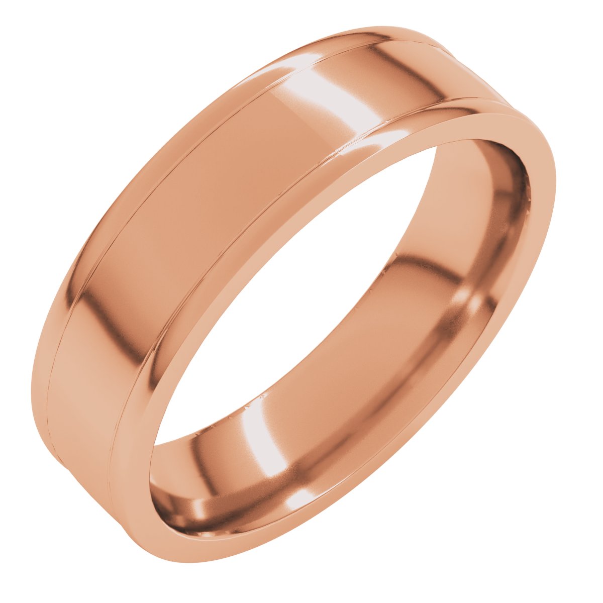 Round-Edge Grooved Comfort-Fit Half Round Band