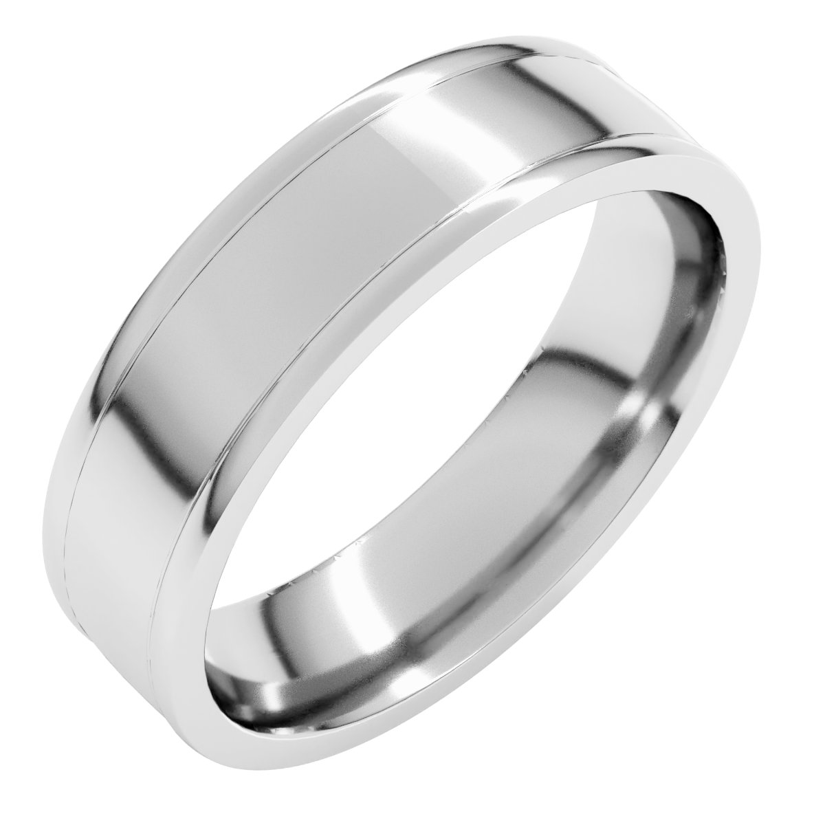 Round-Edge Grooved Comfort-Fit Half Round Band