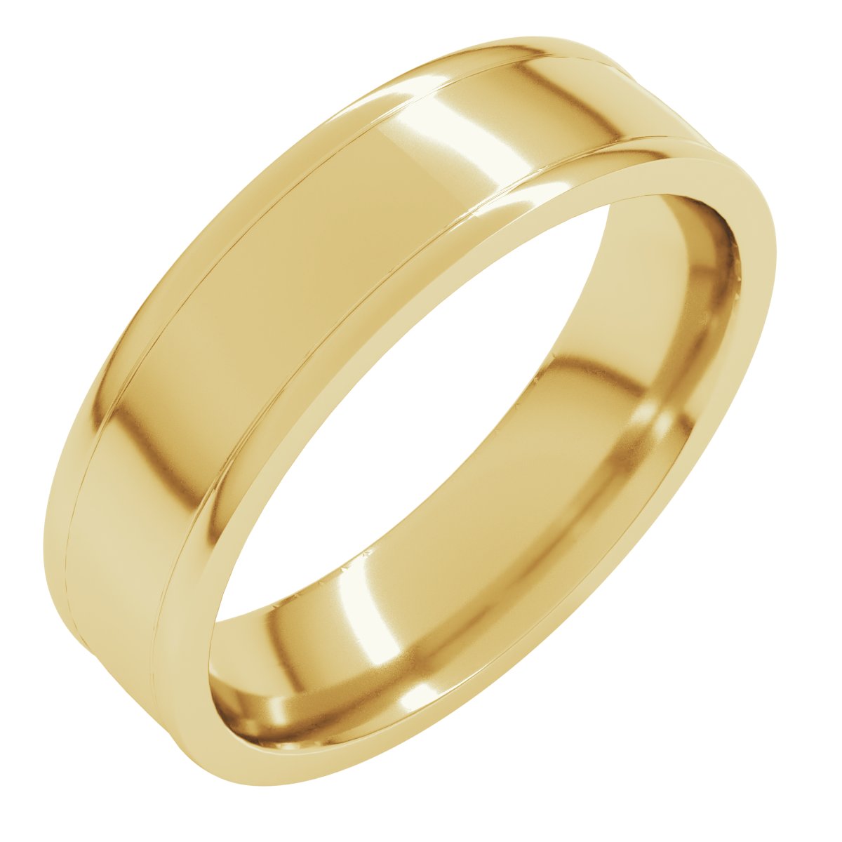 Round-Edge Grooved Comfort-Fit Half Round Band