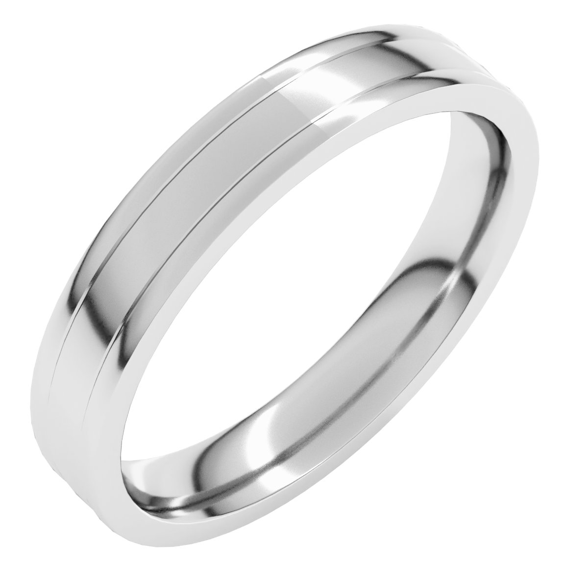 Round-Edge Grooved Comfort-Fit Half Round Band